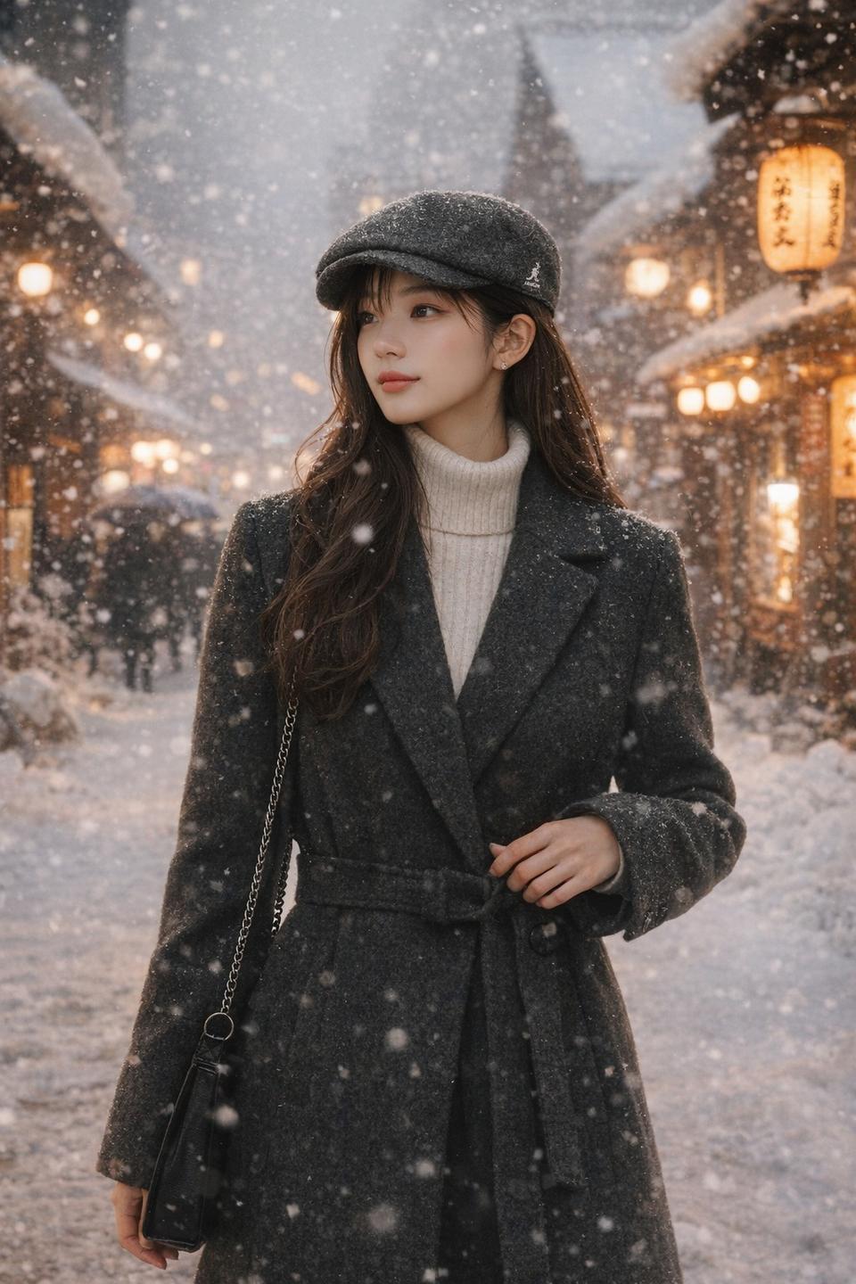 린 울코트  캉골 Wool 504 헌팅캡 겨울 코디세트