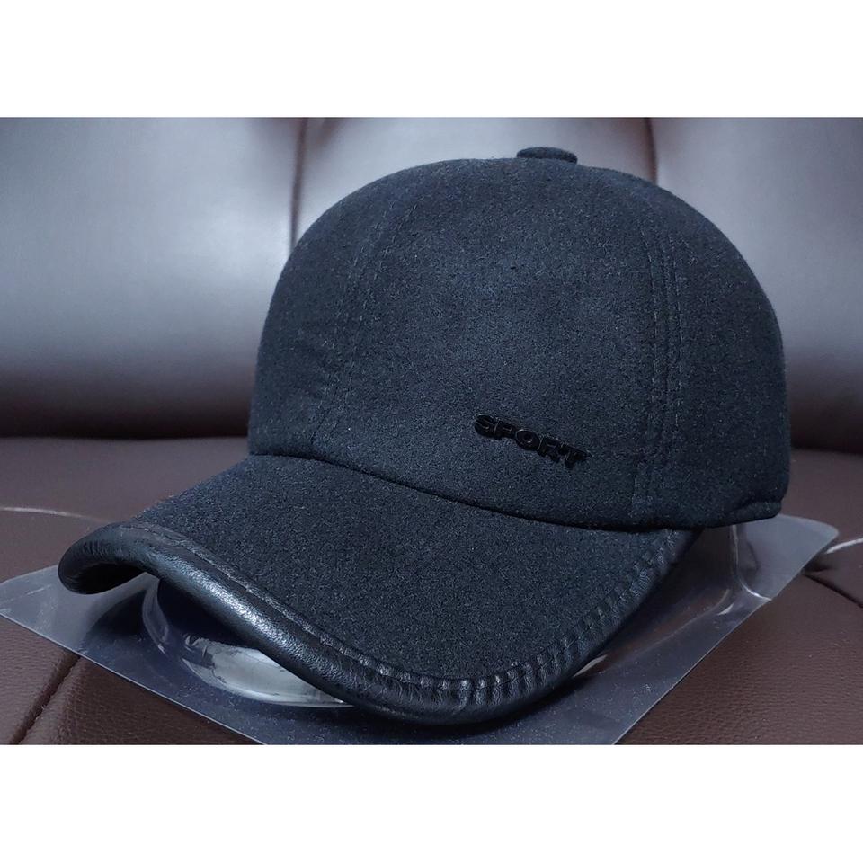 SPORT 블랙 모직 귀달이 모자 미사용품 CS-3