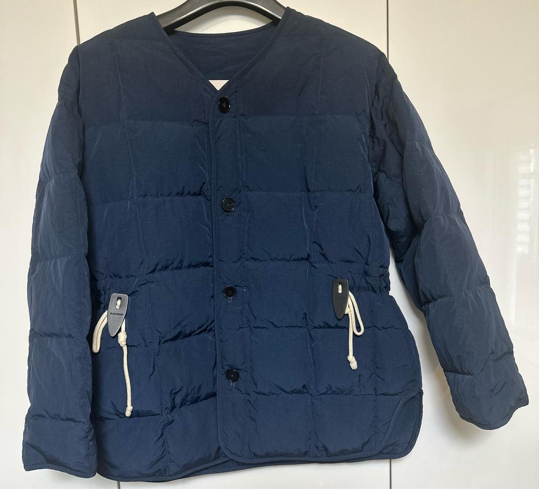 질샌더 네이비 블루 퀼팅구스다운패딩 정품