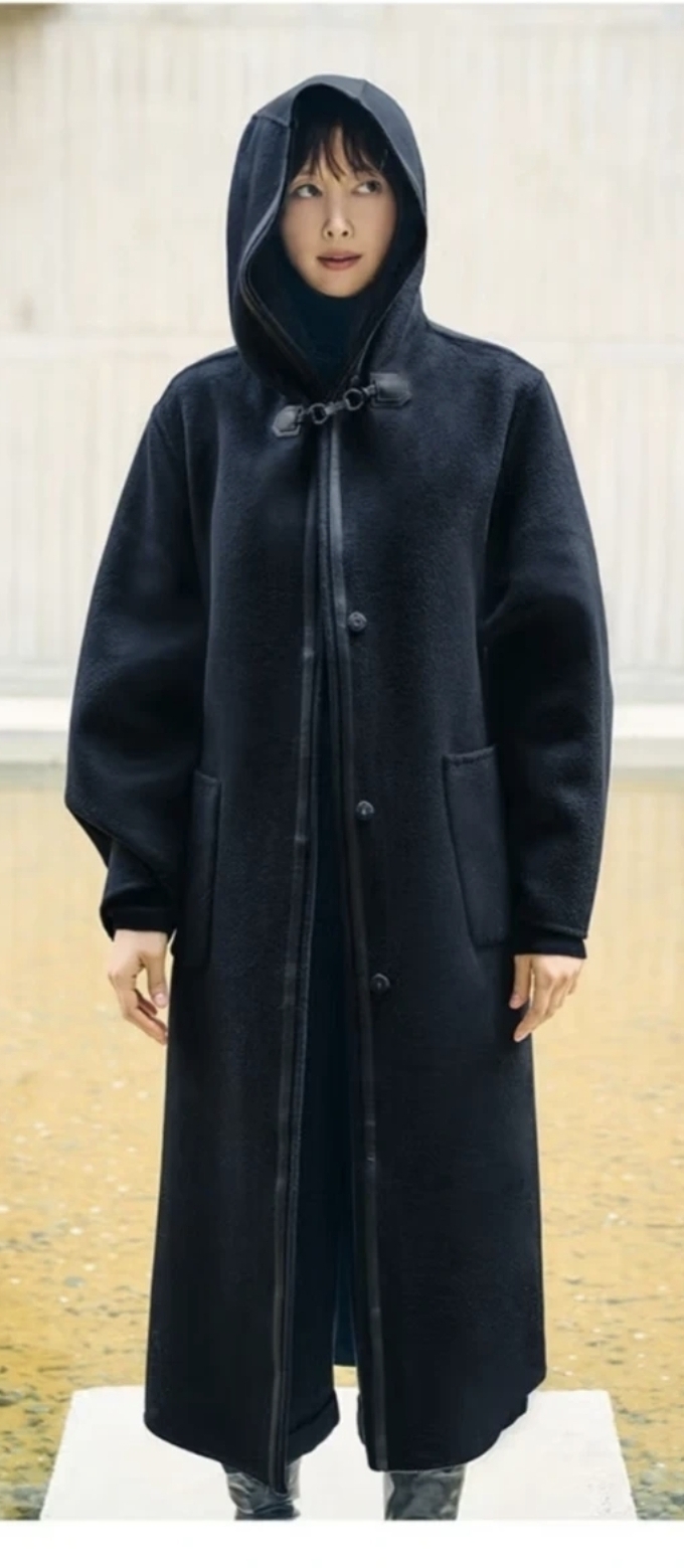 지스튜디오  울실크 후드 롱코트 77