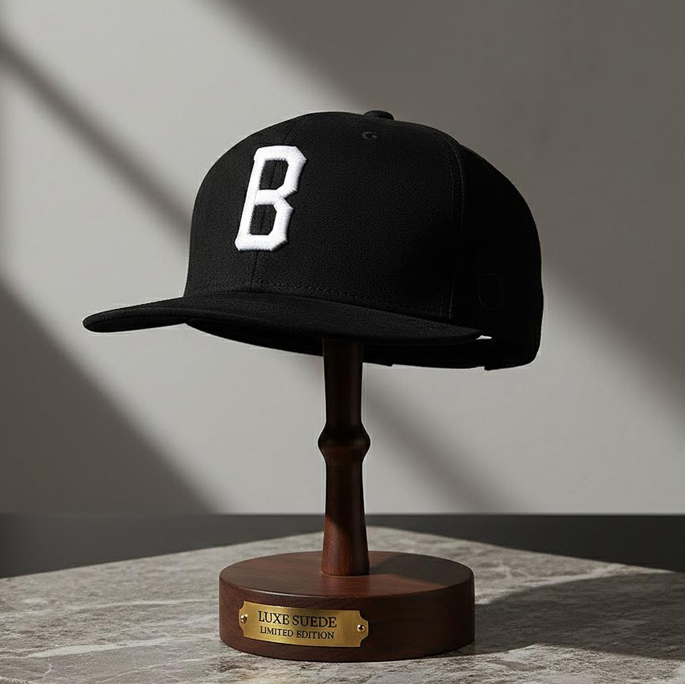 56-59cm 스웨이드 질감 프리미엄 블랙 스냅백 C015P -037