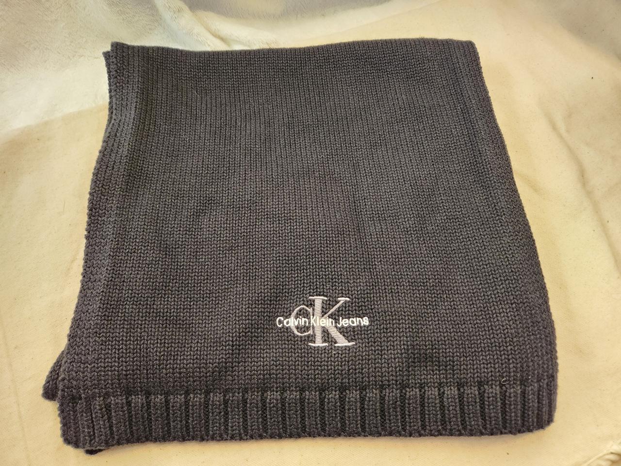 캘빈클라인 블랙 니트 롱머플러