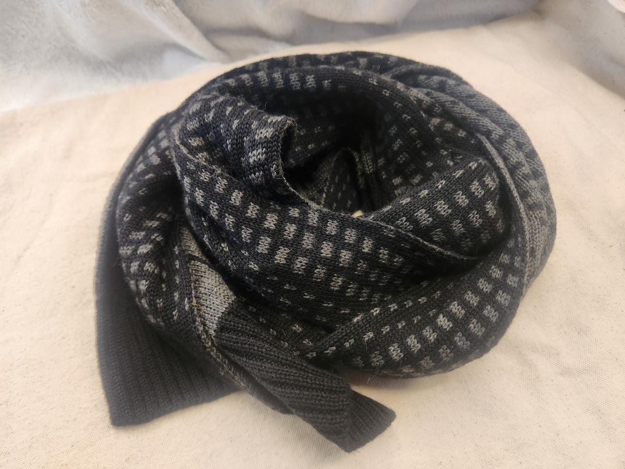 캘빈클라인 그레이 패턴 울 혼방 머플러