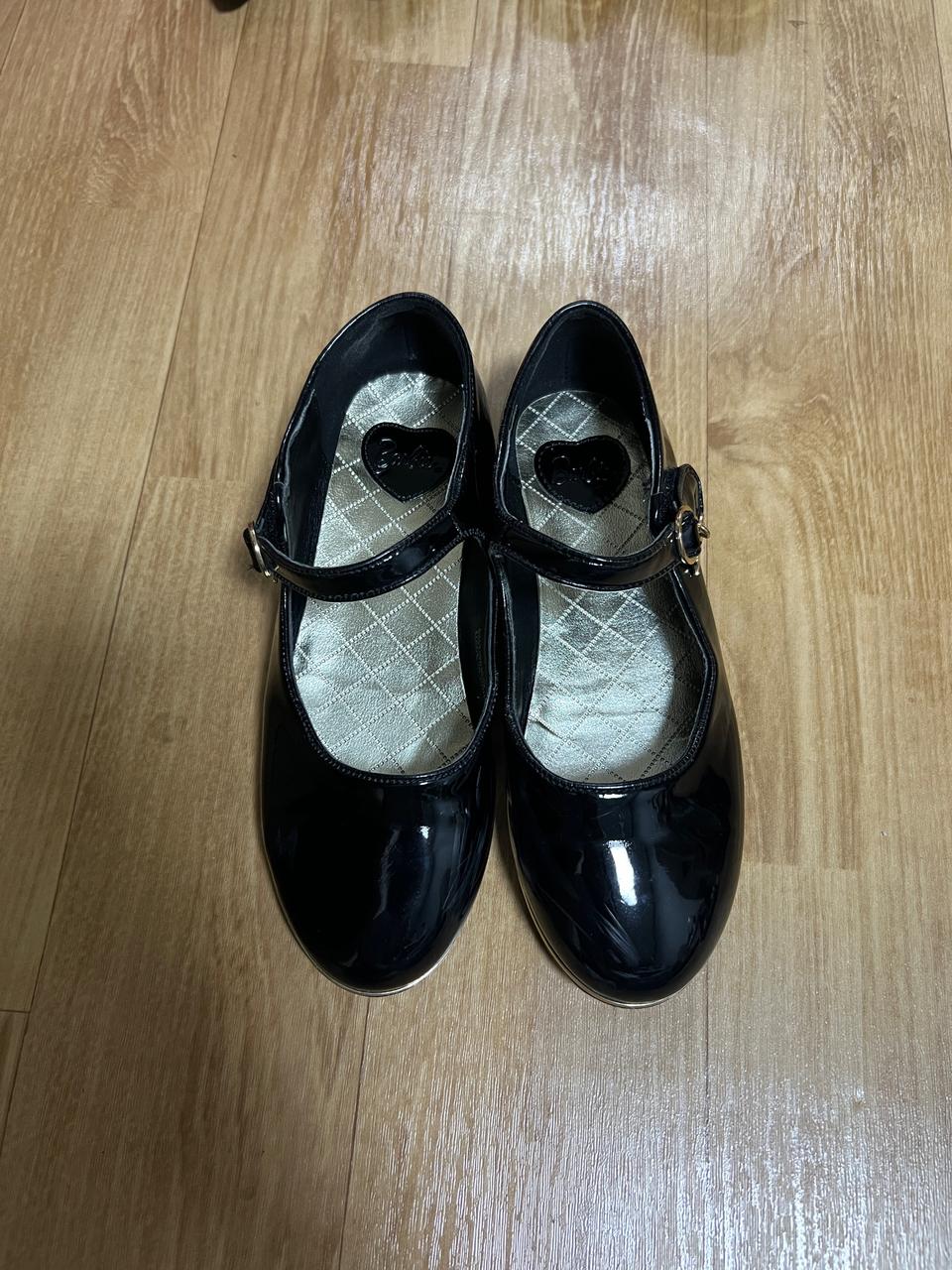 바비 여아 검정 에나멜 구두 220
