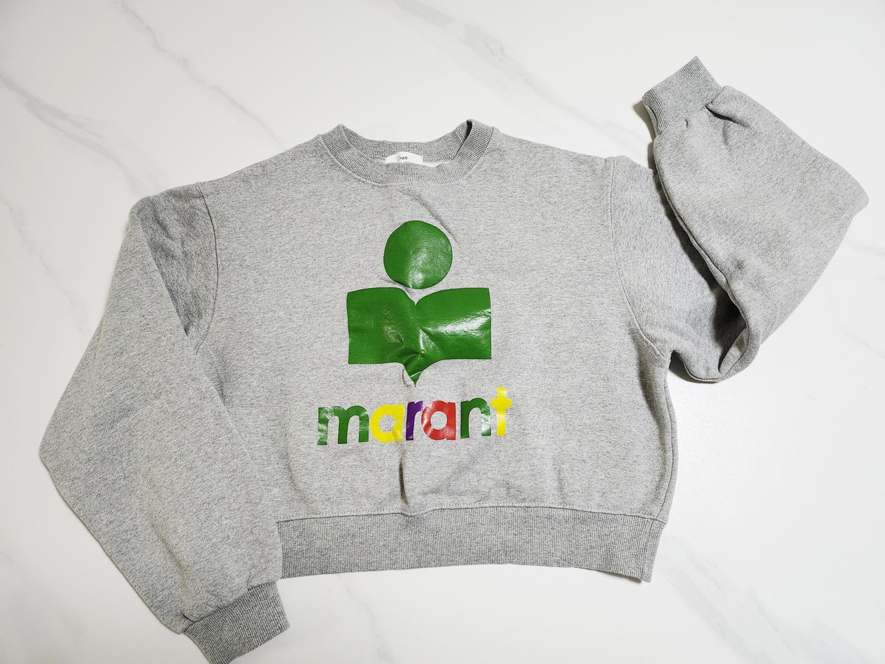 마랑 그레이 기모 크롭 맨트맨(55-66)