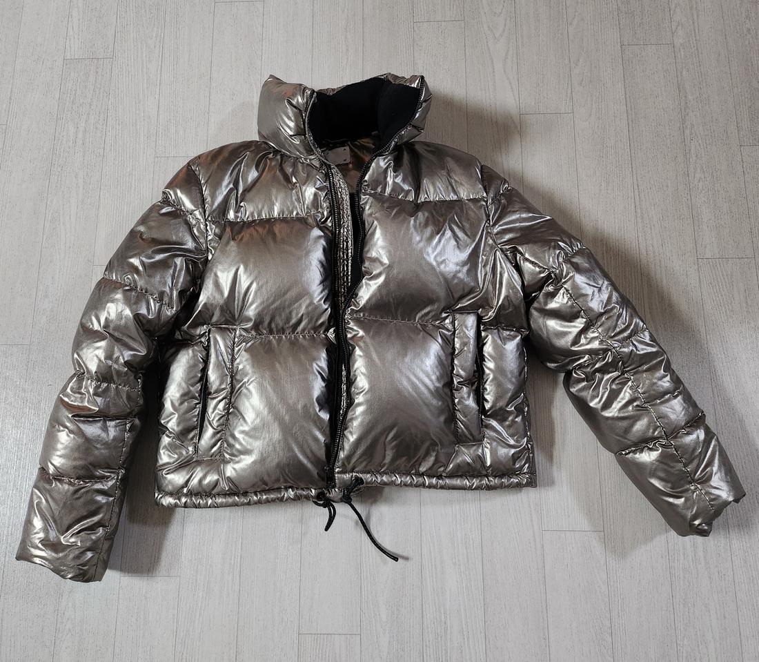 자주 유광 크롭 패딩 (55-날씬66)