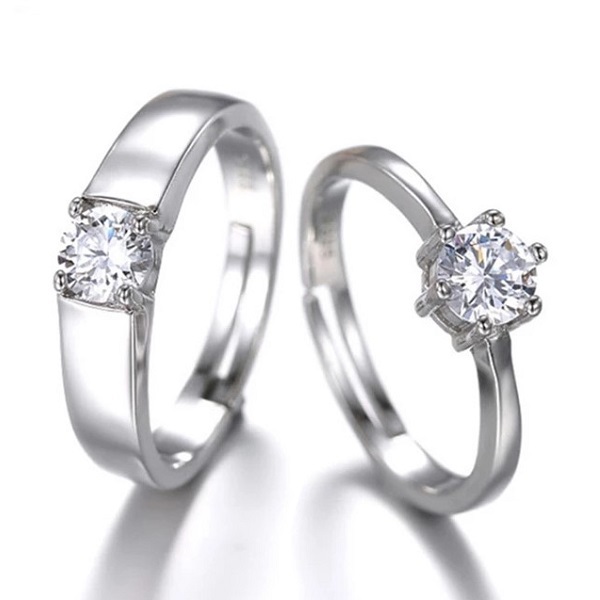 04-01. (커플) 925 스털링 실버/큐빅 지르코니아 예물 반지