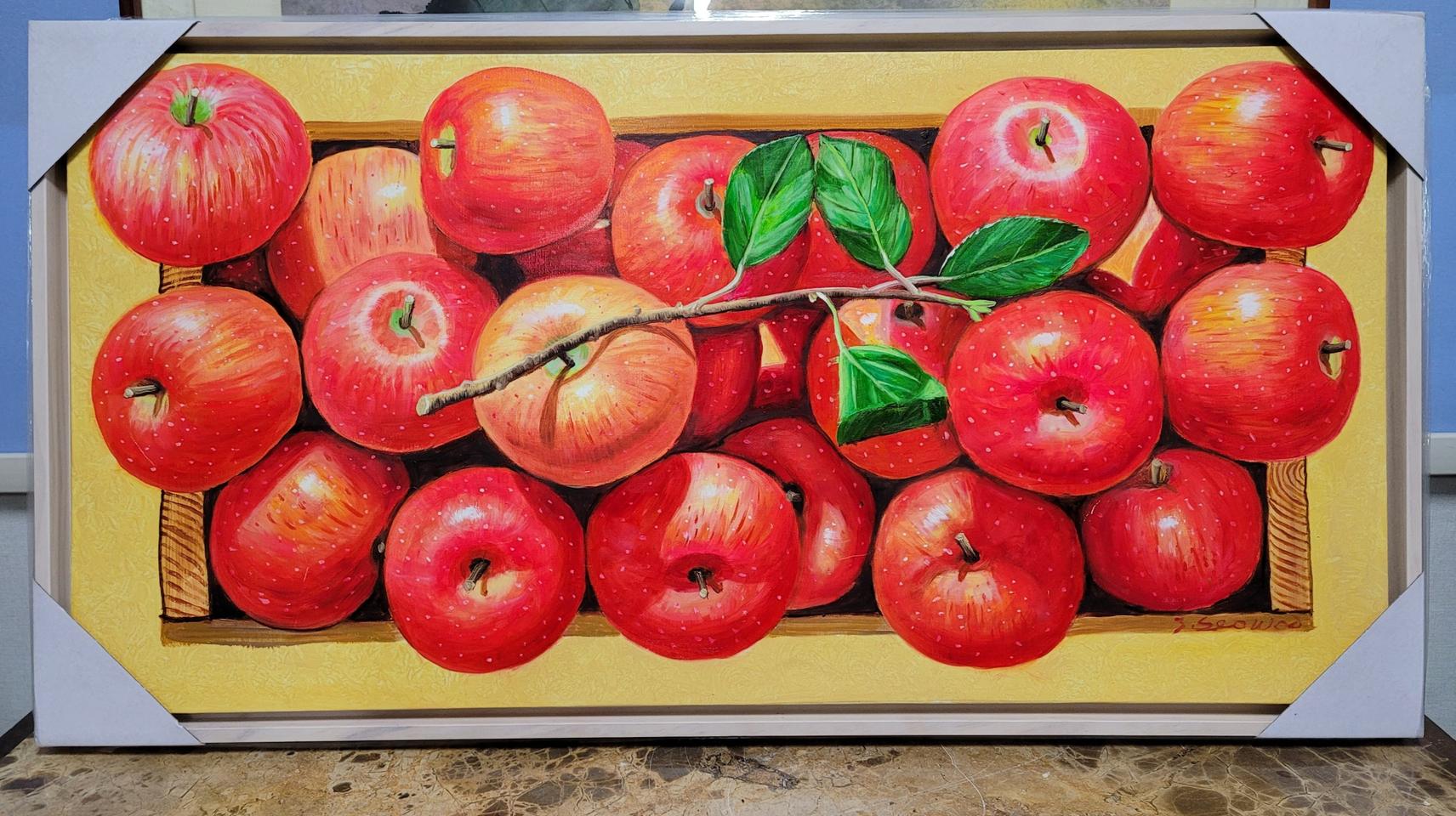 정서우 유화 홍사과 그림액자