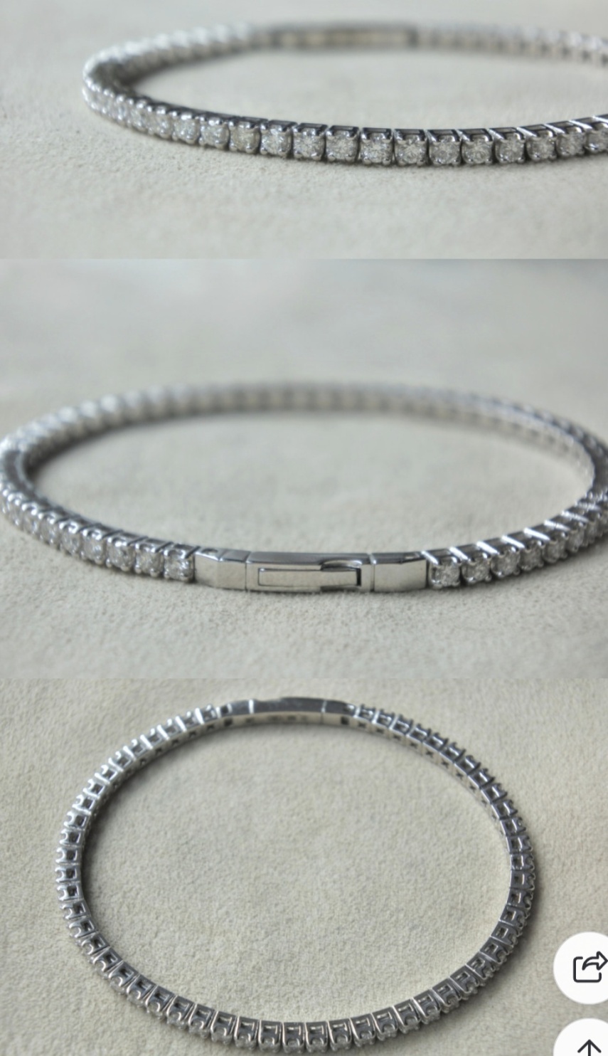 14k랩그로운 다이아 테니스 텐션뱅글(17센치정도)