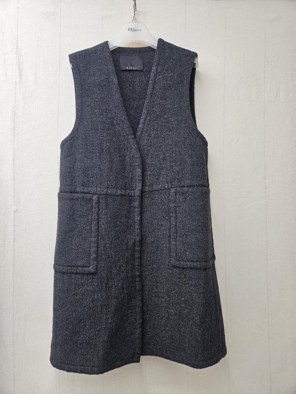 미단  캐시미어울 100% 롱조끼