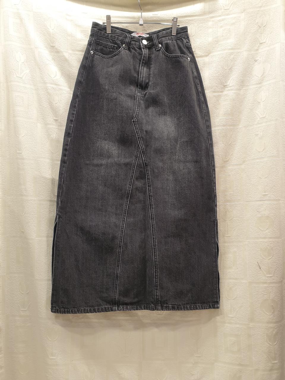 오디너리홀리데이 ORDINARY HOLIDAY 흑청 데님 롱스커트 S