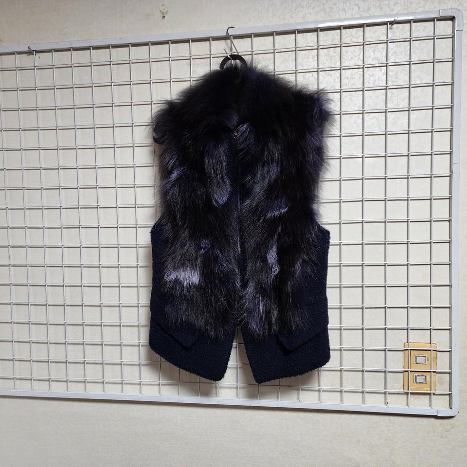 (새상품)씨티지(폭스털/알파카/울)집업베스트(여큰85)