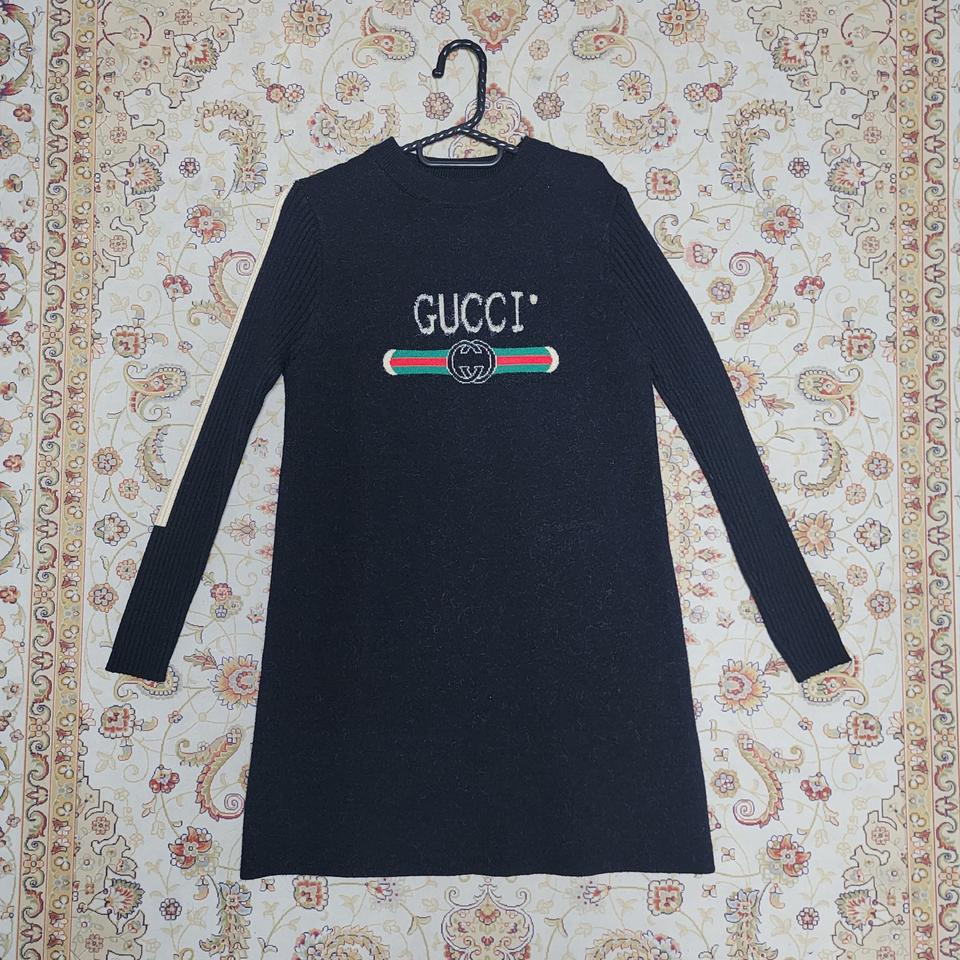 구찌 스타일 로고 니트 원피스 s