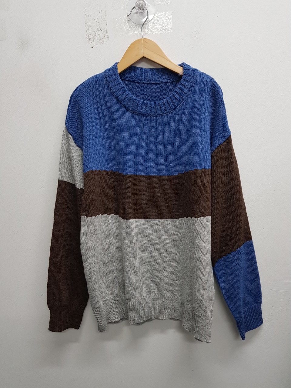 컬러 배색 니트 스웨터