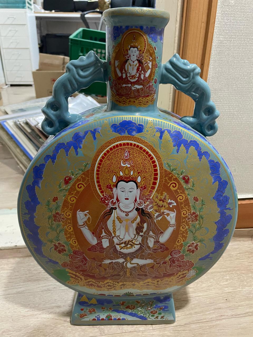 중국 도자기 부처 편병 10만