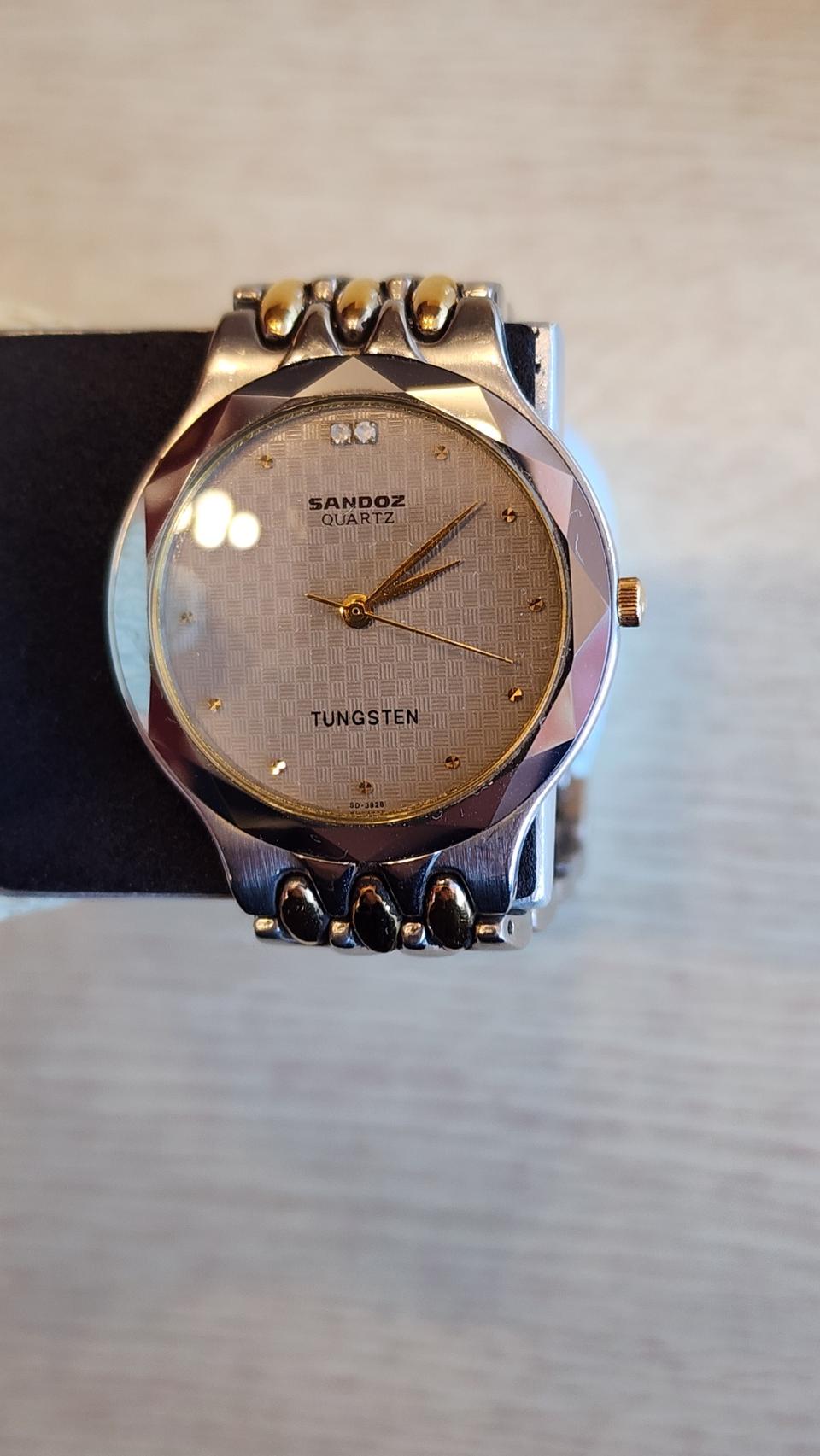 산도즈텅스텐베젤18k골드크라운용커플시계1쌍