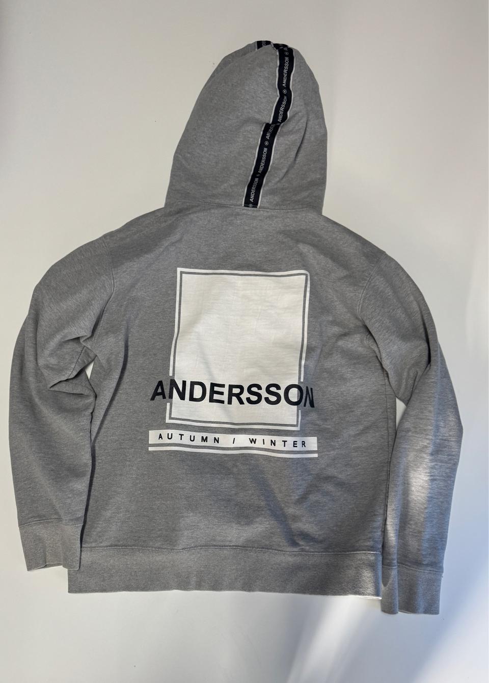 앤더슨벨 헤비 코튼 뒷 프린팅 기모 후드티 L