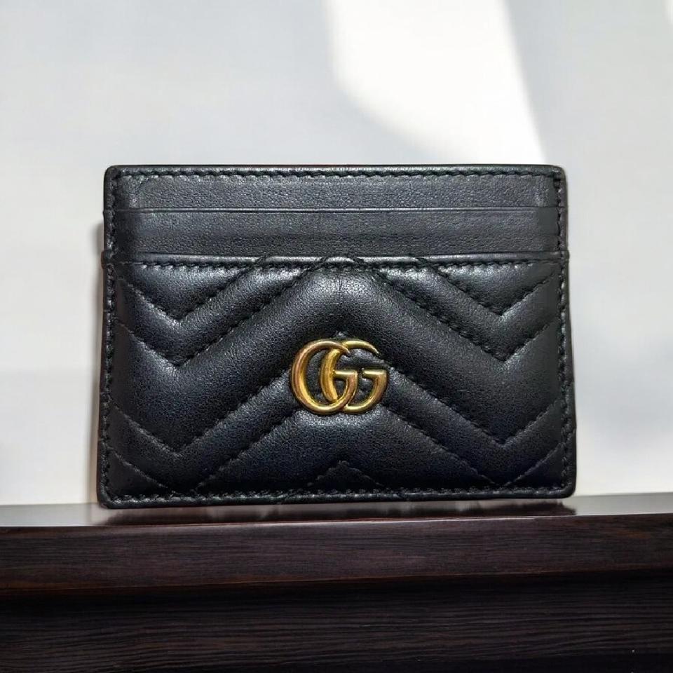 구찌 정품 마몽 마몬트 마틀라세 가죽카드케이스 카드지갑 블랙 팝니다