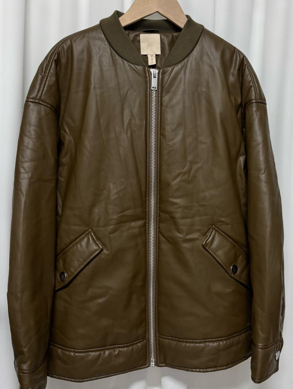 H&M 비스코스 레더 자켓