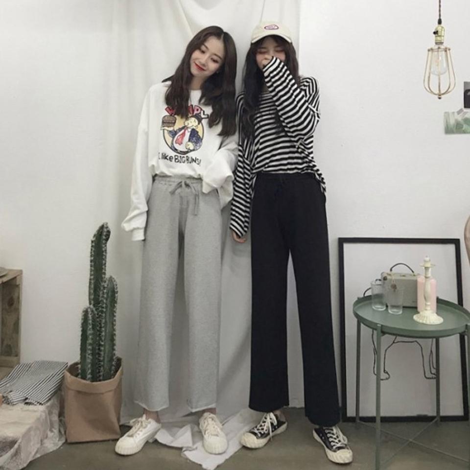 허리밴딩 조절끈 일자 트레이닝 요가바지