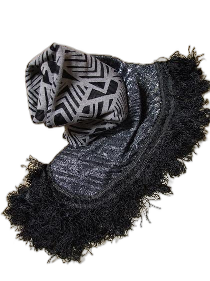 탱커스 프린지장식 레이온스판 은사 언벨런스 머플러 목도리