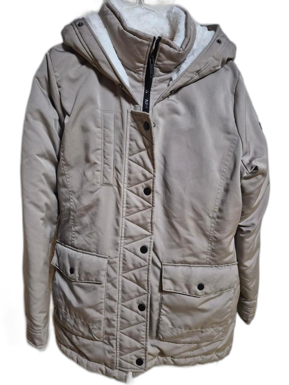 홀리스터 여성 롱패딩 베이지 XL  /  거의 새제품