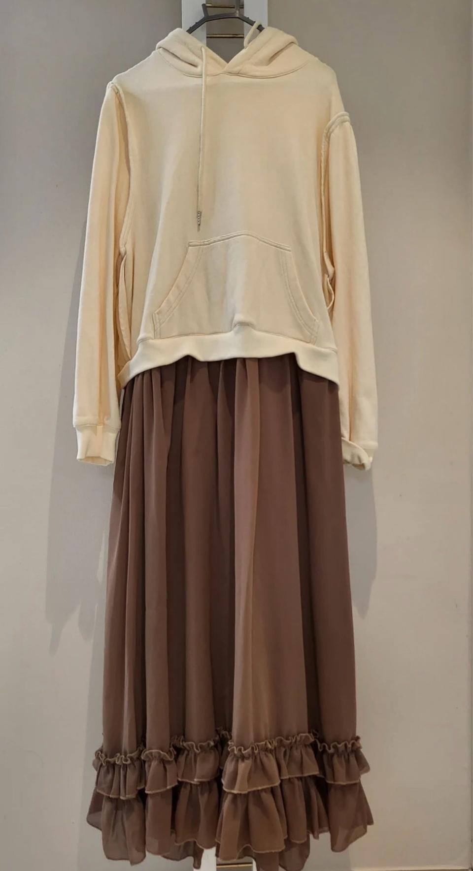 후드프릴롱원피스