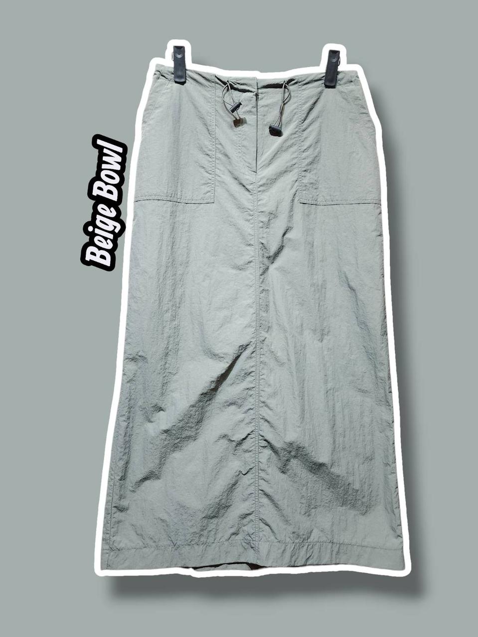 M/ BeigeBowl 베이지보울 나일론 스트링 스커트 챠콜 /0204