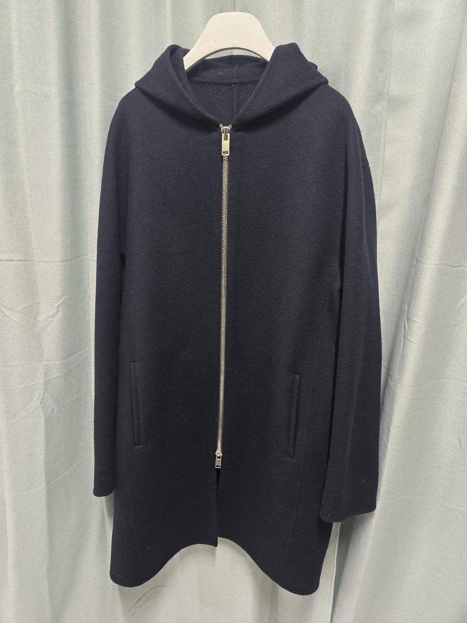 플랙  후드 네이비 캐시미어 코트105