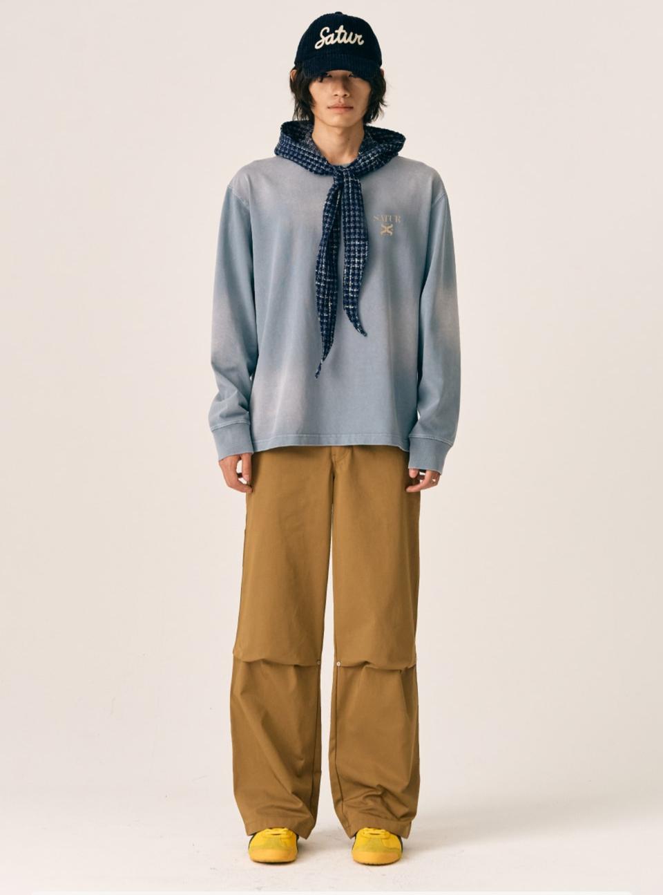 115/SATUR /세터/L/가먼트다잉 긴팔 티셔츠/구제나라앨리스