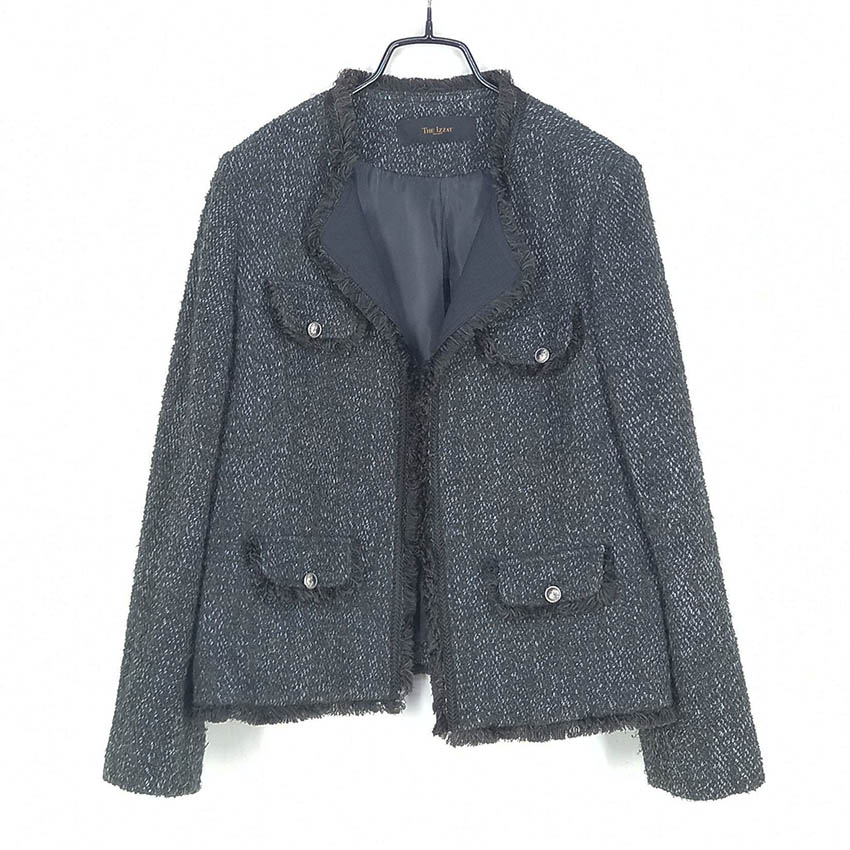 더아이잗 여성 추동 모혼방 트위드자켓 믹스네이비85 (HU42770)
