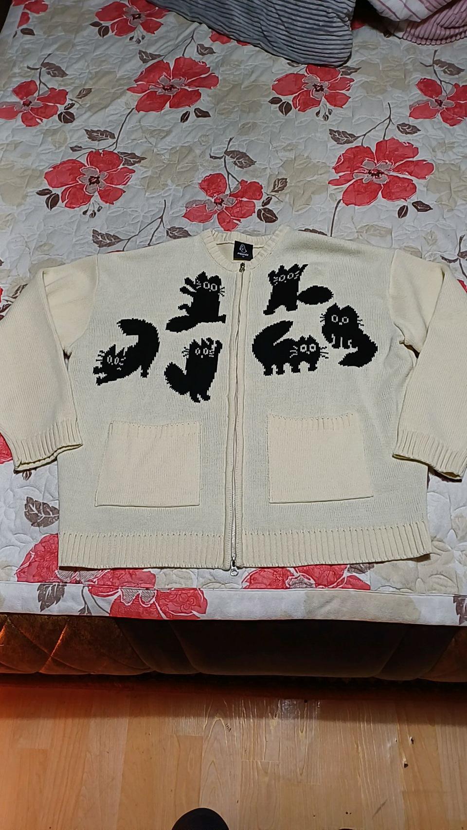 모즈모즈 오버핏니트집업 105 여성99 가슴65 기장67