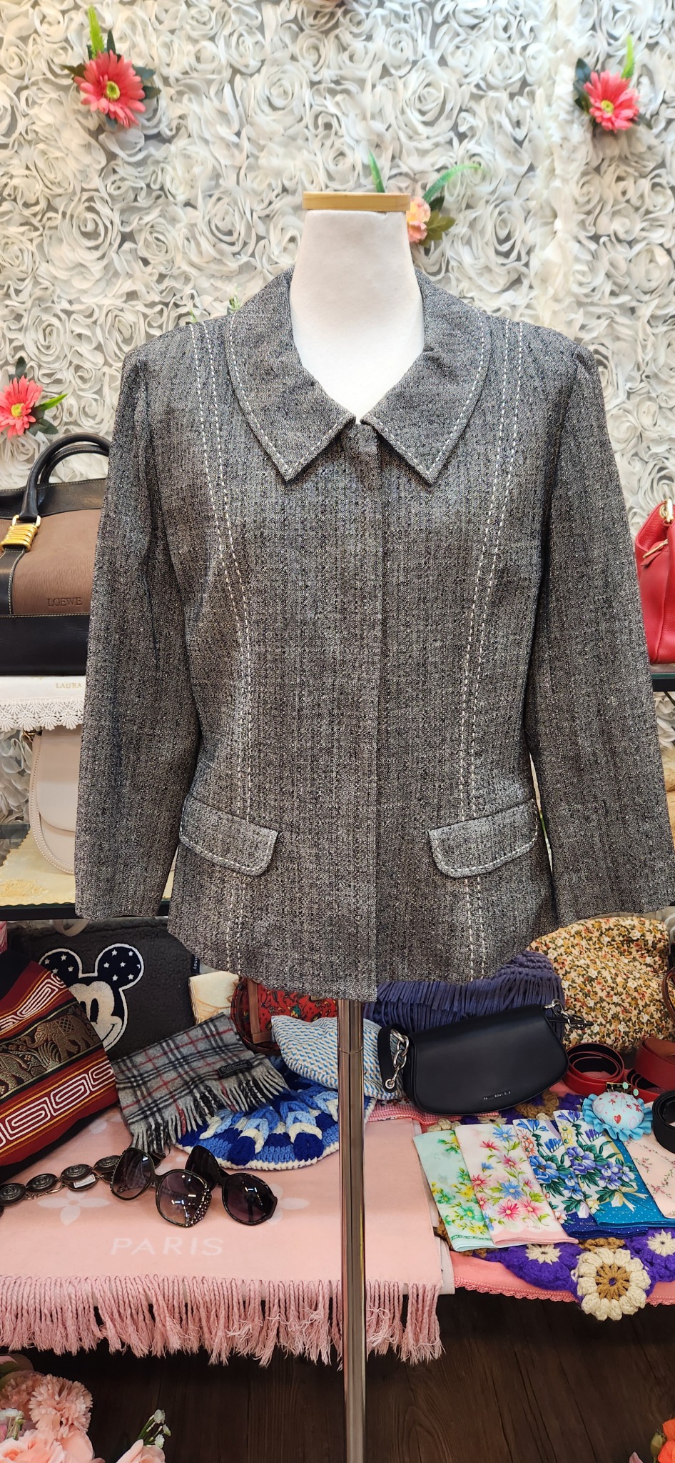 LEILIAN 모 + 실크 혼방 자켓 (55 66)