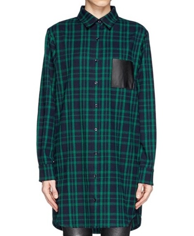 마쥬 타탄 체크 셔츠 원피스