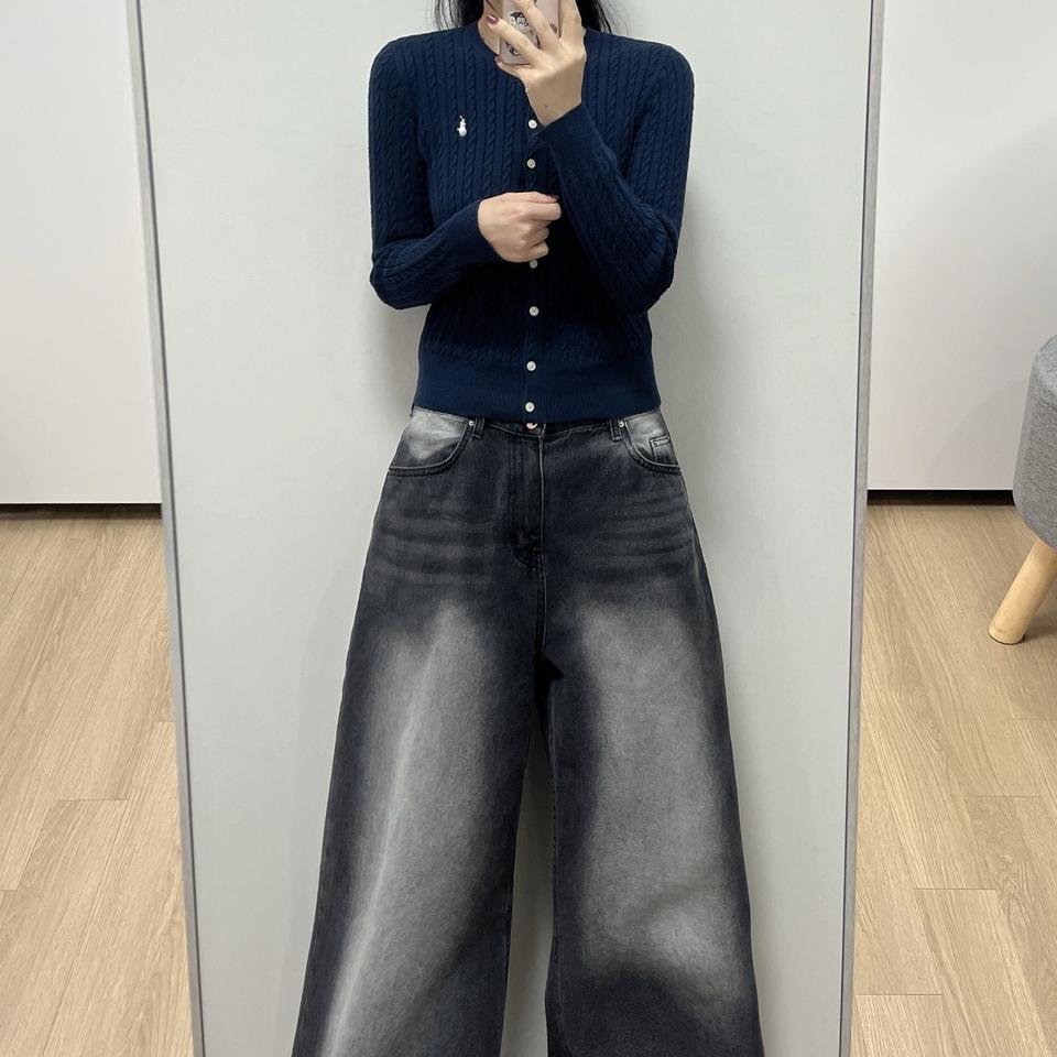 폴로 랄프로렌 네이비 케이블 꽈배기 니트 가디건