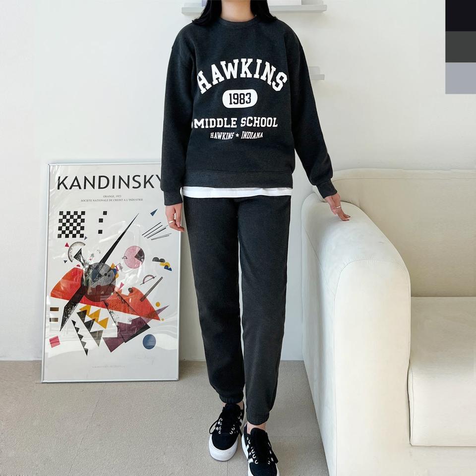 가을 겨울 캐주얼 기모 라운드 맨투맨 조거팬츠 상하의세트