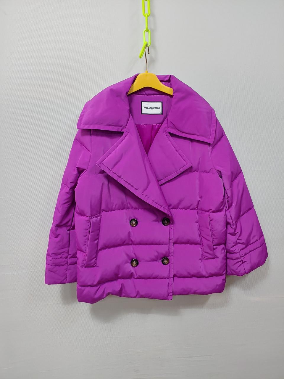 칼 라거펠트 구스다운 퍼플 숏패딩 55~66