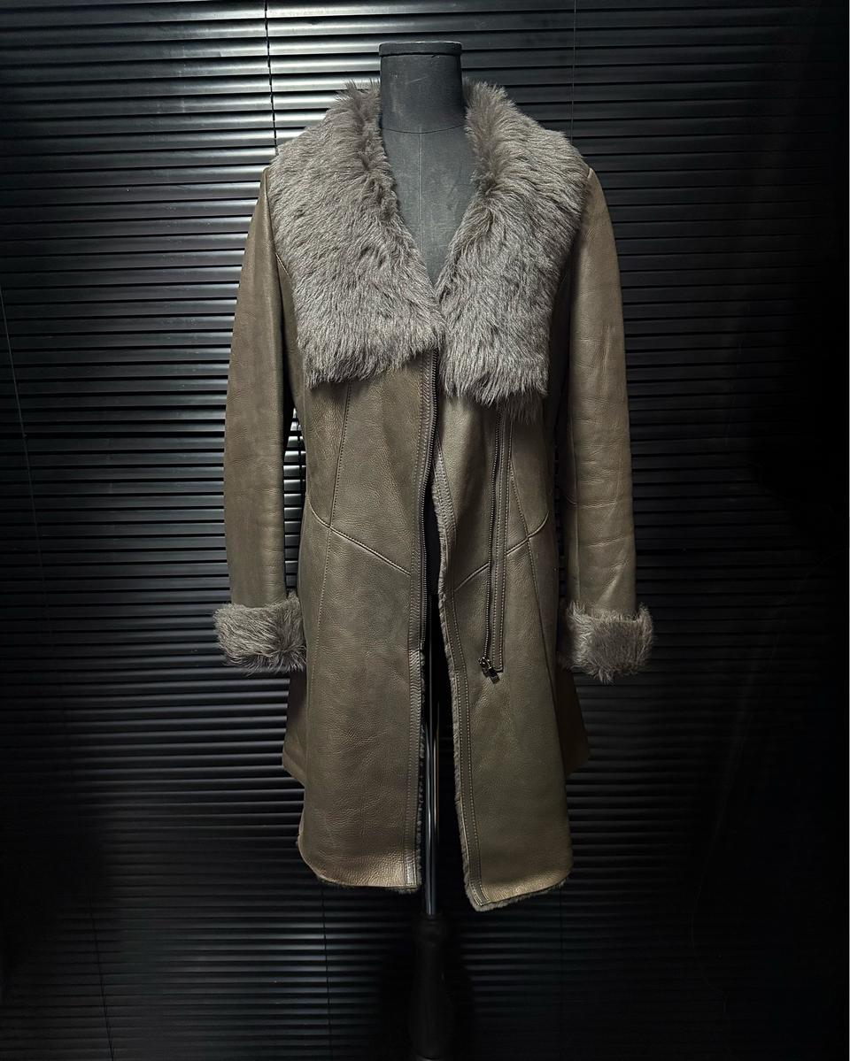 ROBO 로보 양가죽 양털 모피 무스탕 코트 털 밍크 락시크 브라운 갈색