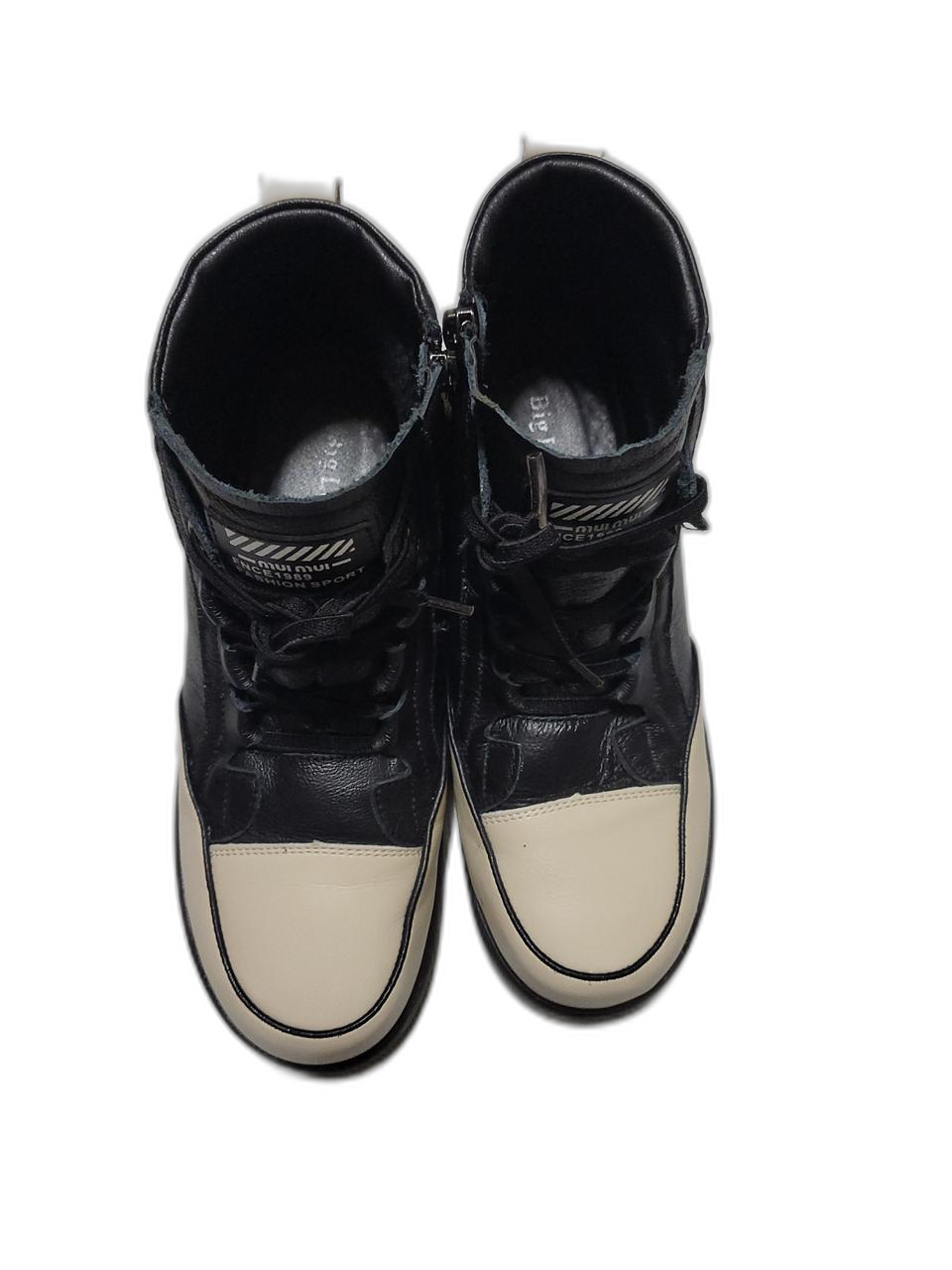 가죽하이탑 스니커즈형 앵글부츠 245