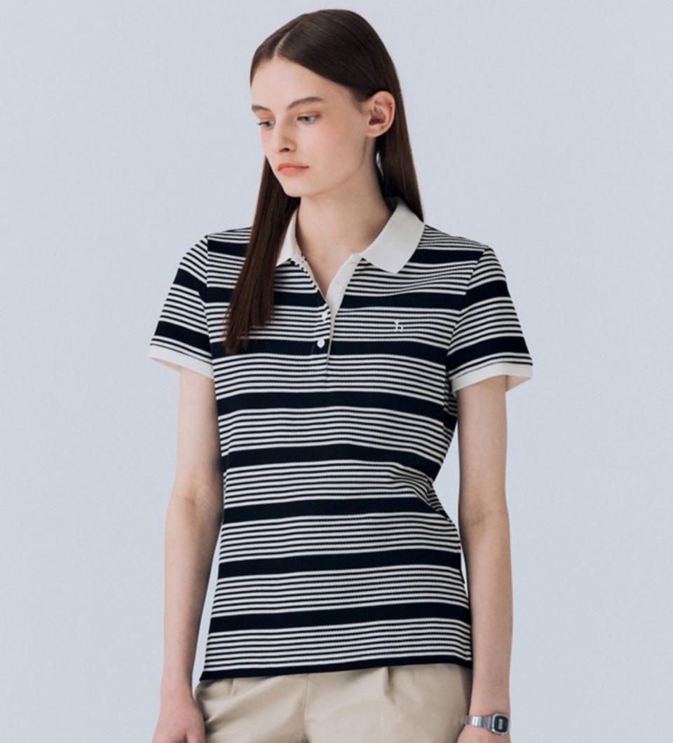 142/헤지스/프리/2023ss/스트라이프 카라 티셔츠/구제나라앨리스