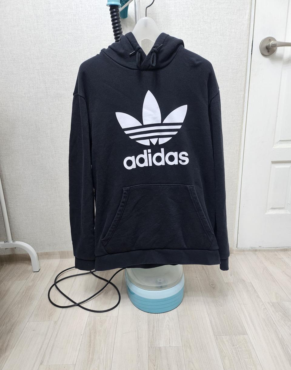 (110)2XL 아디다스 파이어버드 빅로고 트레포일 [블랙] 후드티
