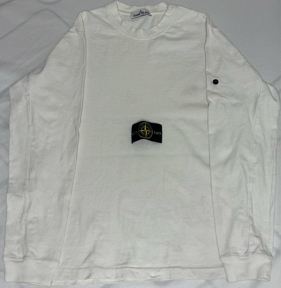 [L]스톤아일랜드 화이트 롱슬리브 맨투맨
