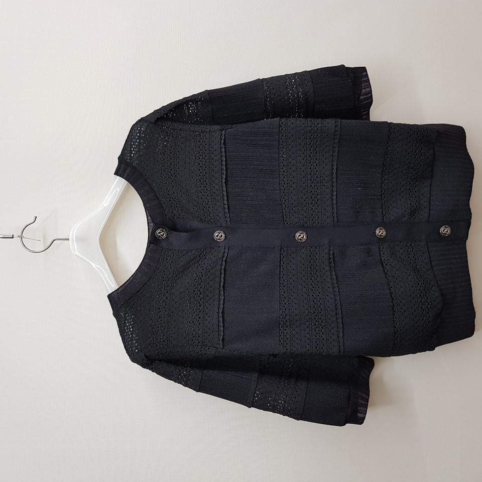 한섬 SJSJ 2021 펀칭 디테일 버튼 니트 가디건 76-90-155