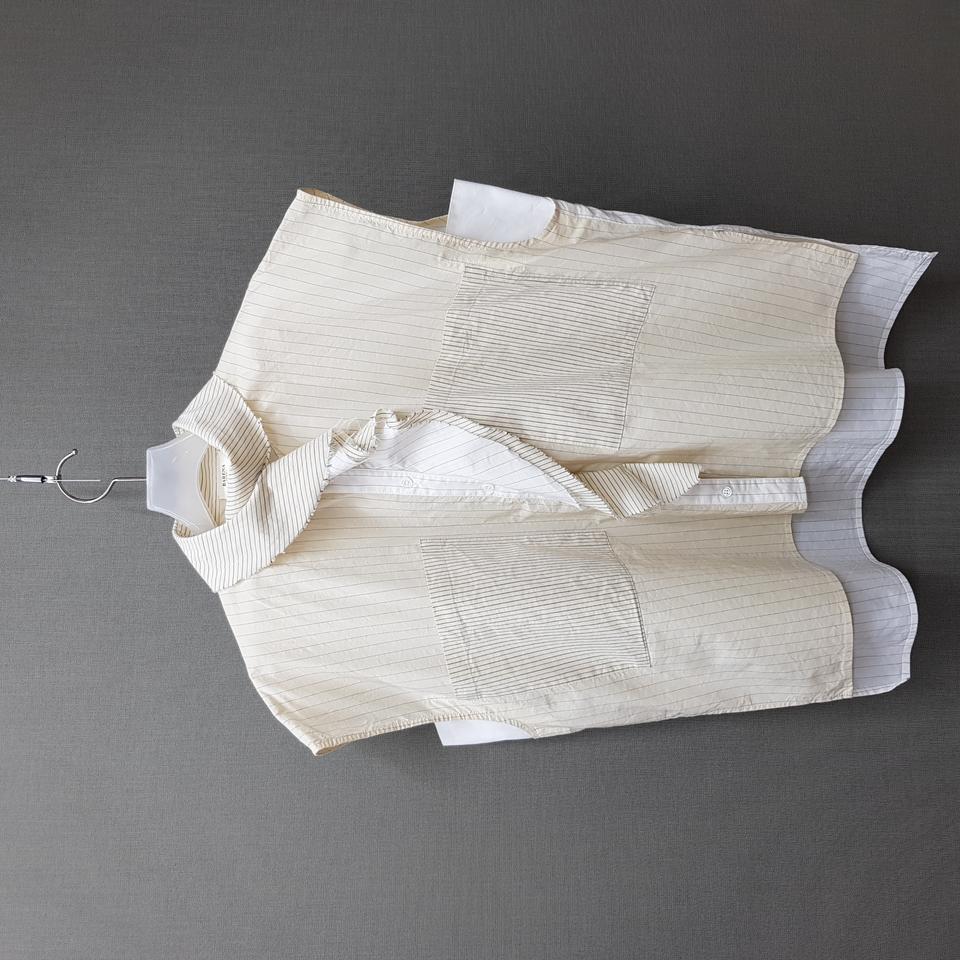 바레나베네치아 스트라이프 슬리브리스 러플 블라우스 40사이즈