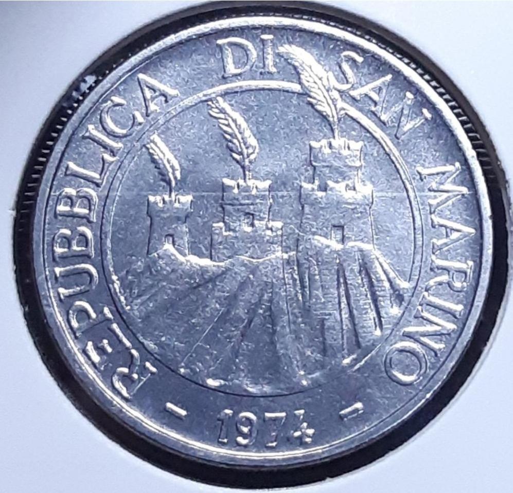 희귀 산마리노 미사용 1974년 50리라.외국주화 주화 화폐 동전