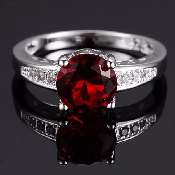 10-1. 925S/가넷 지르콘 2캐럿 예물/선물 반지