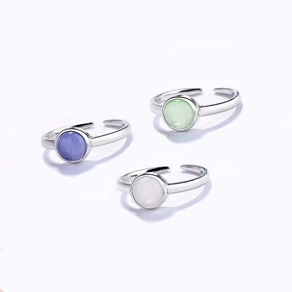 4-12. 925S/7mm 월장석 반지(퍼플/그린/화이트)