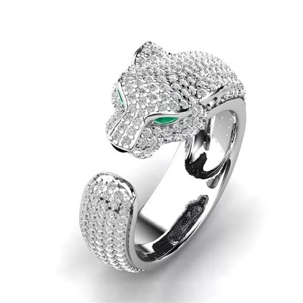 11-4. (남/여) 합금/플래티늄 플래팅/큐빅/라인석 레오파드 반지