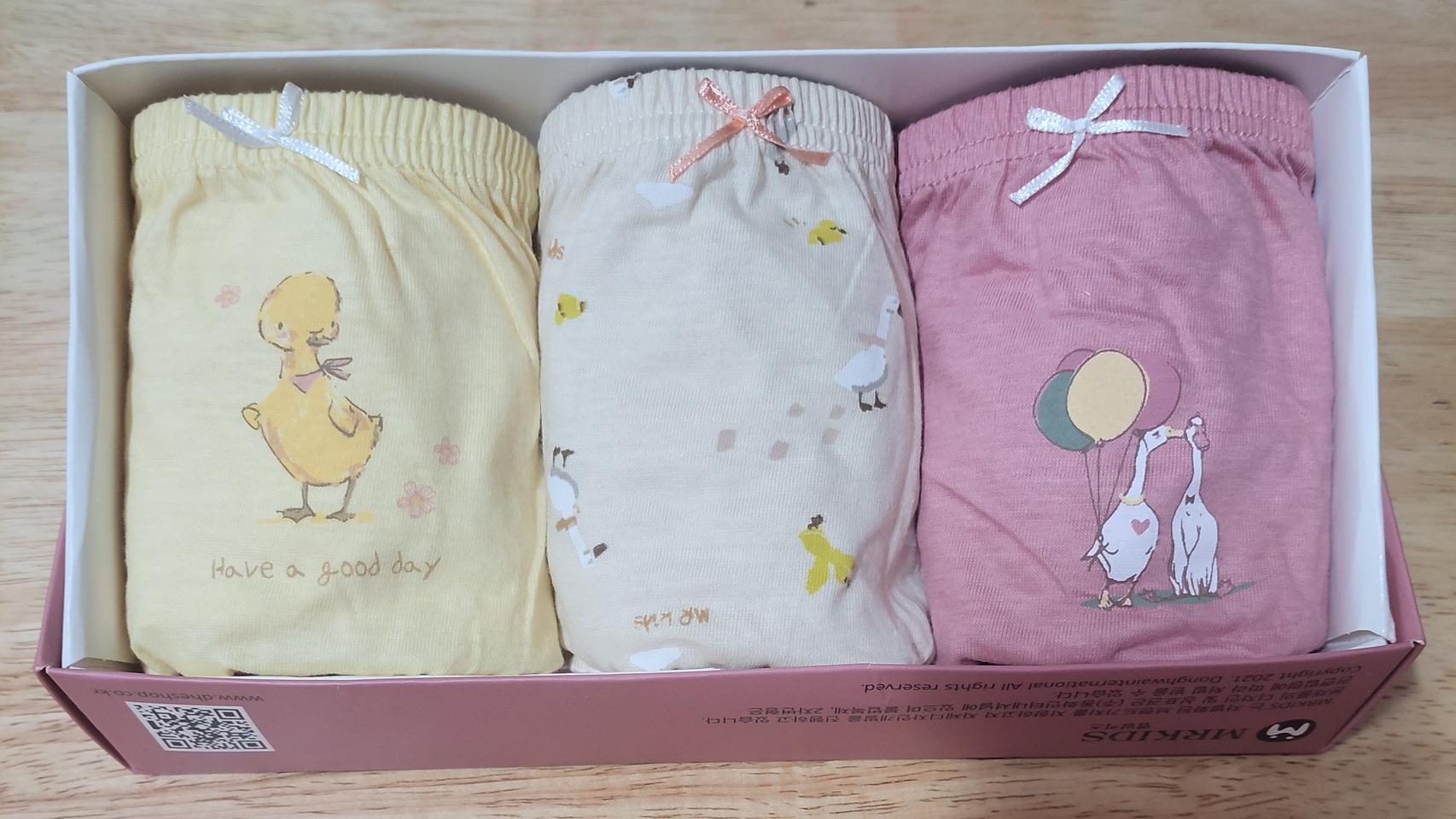 엠알키즈 오리 여아동팬티 90호 3매입(새상품)