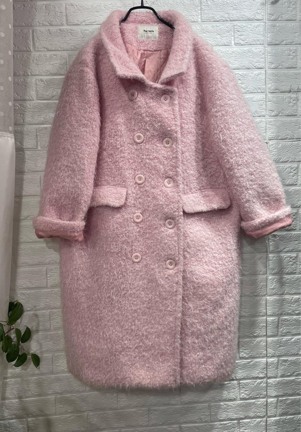 핑크퍼코트 뽀글이코트 퍼자켓 롱코트 털코트:) 하객룩데이트룩